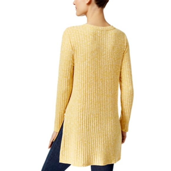 Style & Co. Yellow Textured Hi-Lo Hem Knit XXL Top - Picture 2 of 8